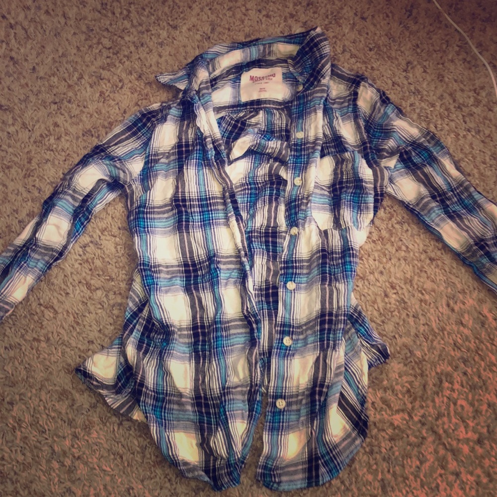 XS Junior’s flannel shirt blouse plaid